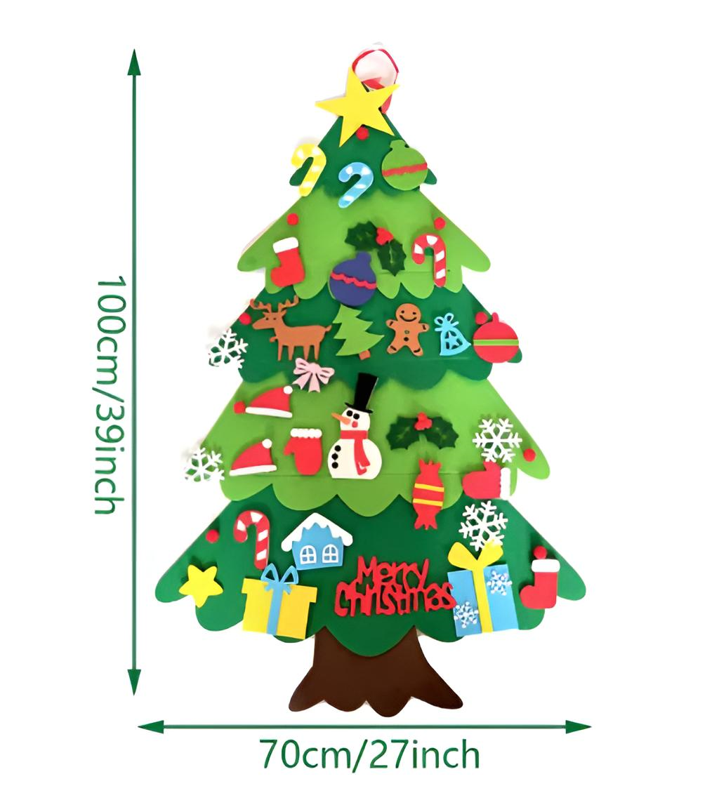 DIY Felt Christmas Tree Christmas Decoration for Home Navidad 2022 New Year Christmas Ornaments Santa Claus Xmas Kids Gifts