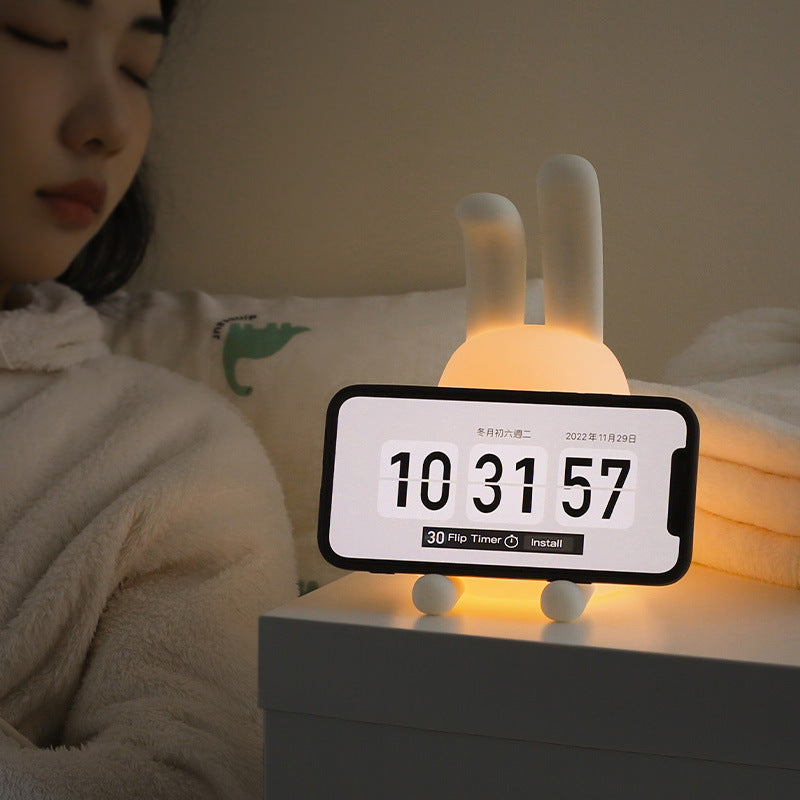 Timed Warm Light Silicone Rabbit Night