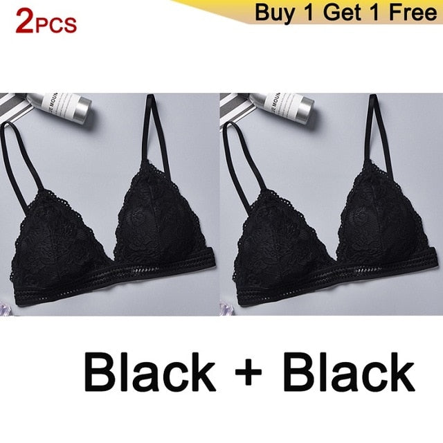 Bralette Seamless Deep V Lace Bras
