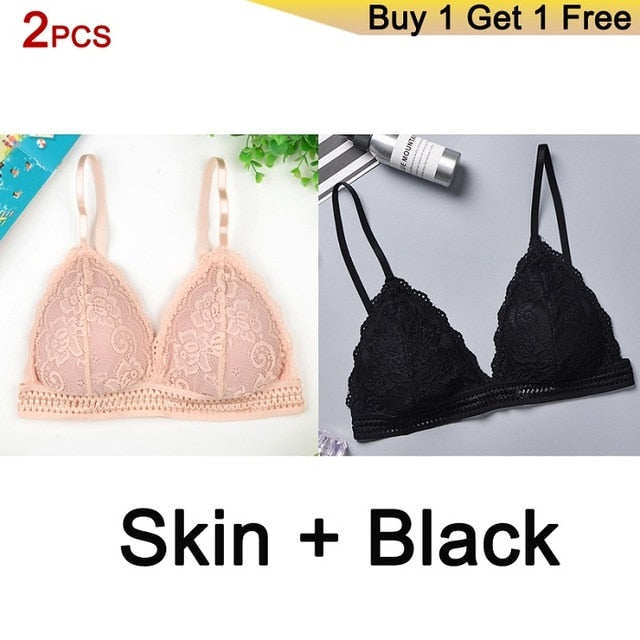 Bralette Seamless Deep V Lace Bras