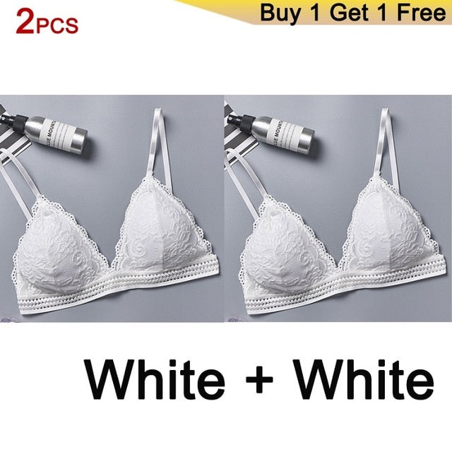 Bralette Seamless Deep V Lace Bras