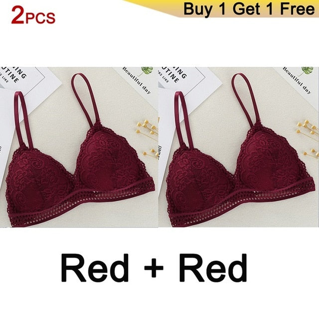 Bralette Seamless Deep V Lace Bras