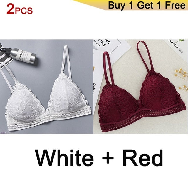 Bralette Seamless Deep V Lace Bras