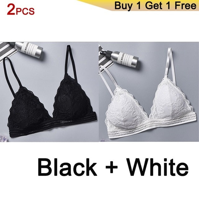 Bralette Seamless Deep V Lace Bras