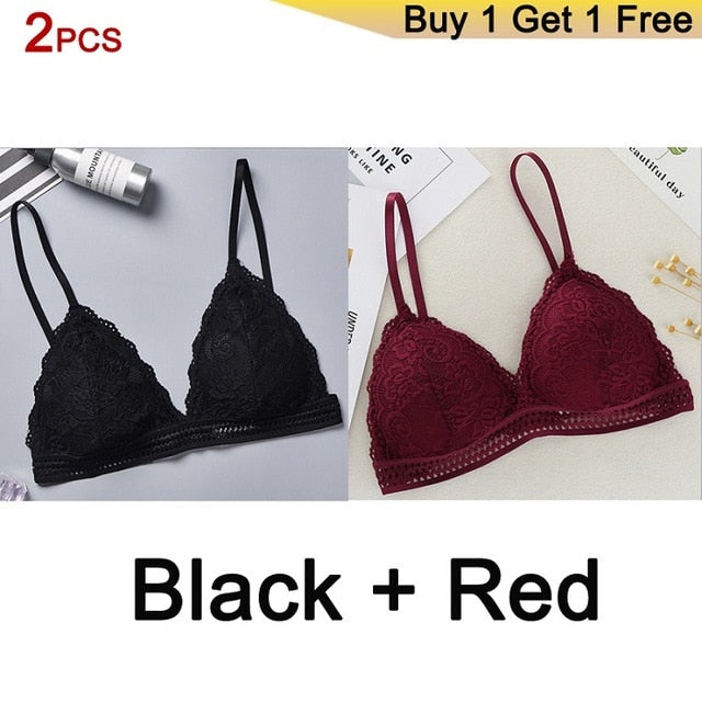 Bralette Seamless Deep V Lace Bras
