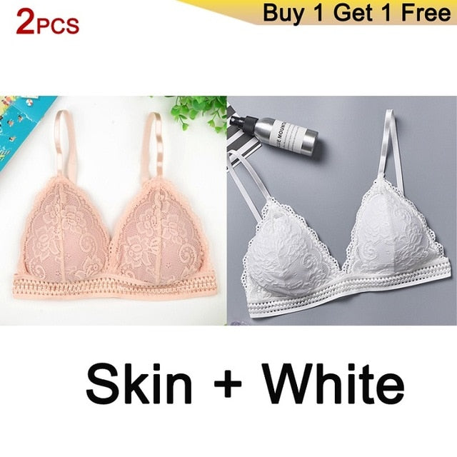 Bralette Seamless Deep V Lace Bras