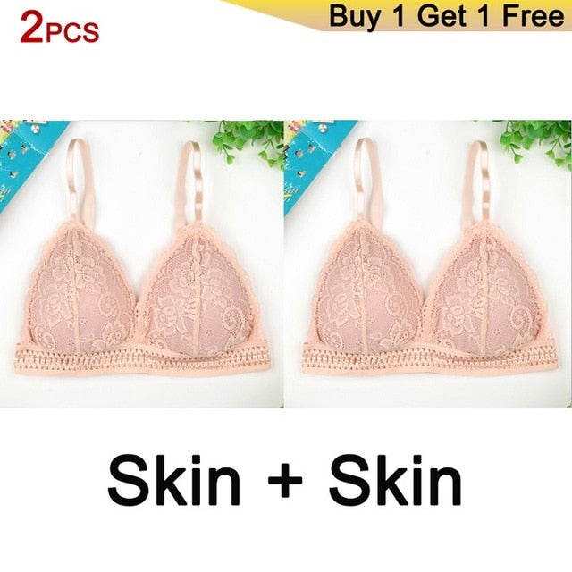 Bralette Seamless Deep V Lace Bras