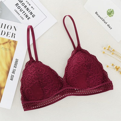 Bralette Seamless Deep V Lace Bras