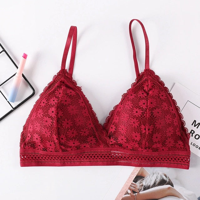 Bralette Seamless Deep V Lace Bras