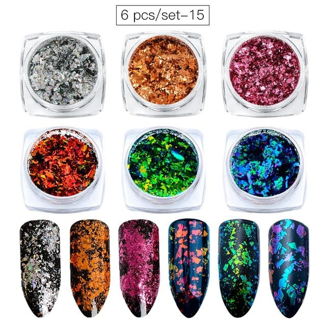 Aluminum Flakes Sequins Nail Glitter Powder