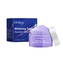 Oralhoe 50g Whitening Tooth Powder Purple Teeth Bleaching Oral Hygiene Care Remove Stains Clean Fresh Breath Purple Teeth Powder