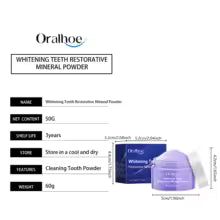 Oralhoe 50g Whitening Tooth Powder Purple Teeth Bleaching Oral Hygiene Care Remove Stains Clean Fresh Breath Purple Teeth Powder