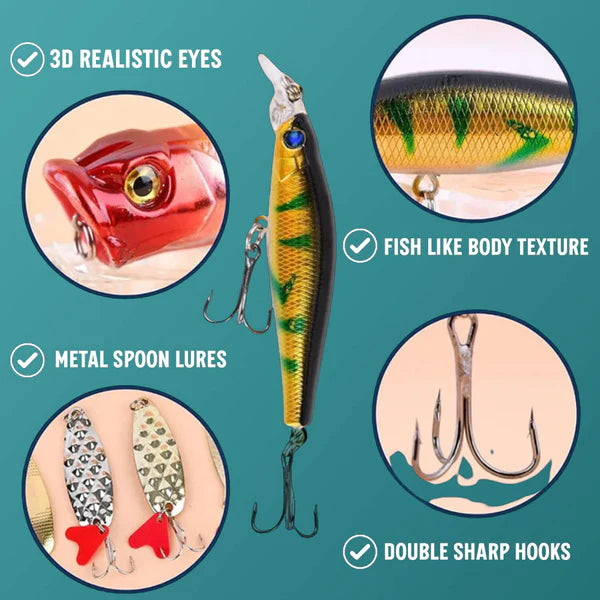 Creative Christmas Fishing Lure Box Advent Calendar 2024 New Arrival Blind Box Christmas Decorations Home Goods