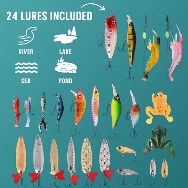 Creative Christmas Fishing Lure Box Advent Calendar 2024 New Arrival Blind Box Christmas Decorations Home Goods