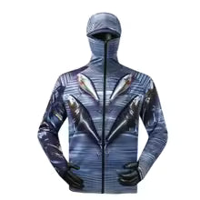 Long Sleeve Fishing Jerseys Quick Drying Sun Protection Fishing Shirt Newest Men's Fishing Clothing Hoodies With Zipper And Mask