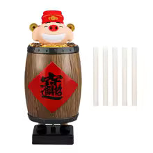 Funny Uncle Santa Cigarette Dispenser Case Automatic Cigarette Box Holder Spoof Wooden Barrel Cigarette Box Christmas Party Gift