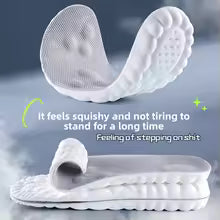 4D Latex Sport Insoles Soft High Elasticity Shoe Pads Breathable Running Basket Shoe Sole Arch Support Orthopedic Inserts Unisex