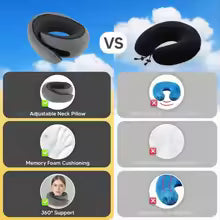 Portable Travel Neck Pillow Memory Foam U-Shaped Snail Style Adjustable Soft Travel Sleep Pillow for Car Plane Train Office