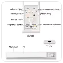 New Multifunctional Led cabinet light Kitchen lights motion sensor TYPE-C LED Lamps Cabinet Motion Sensor Light