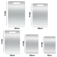 WXCOO Stainless Steel Chopping Board Kitchen Household Thickened Double Sided Fruit Cutting Board Block Kneading Dough Board