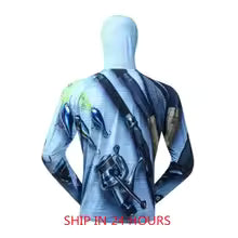 Long Sleeve Fishing Jerseys Quick Drying Sun Protection Fishing Shirt Newest Men's Fishing Clothing Hoodies With Zipper And Mask
