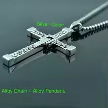 2025 Hot Sale AAAA Cubic Zircon Plated 18K Gold 50cm Length Men Women Cross Necklace Crown Rotatable Hang Jewelry Drop Shipping