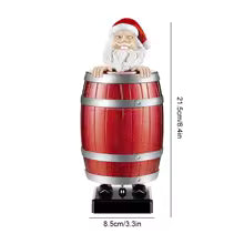 Funny Uncle Santa Cigarette Dispenser Case Automatic Cigarette Box Holder Spoof Wooden Barrel Cigarette Box Christmas Party Gift