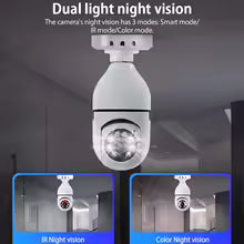 E27 Bulb Surveillance Outdoor Security Camera Automatic Night Vision Color Indoor Motion Detection Focus Zoom WiFi Camera