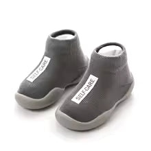Toddler Shoes First Shoes Baby Walkers New Unisex Baby First Walker Kids Soft Rubber Sole Shoe Black Knit Booties Anti-slip