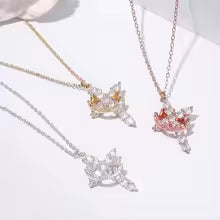 2025 Hot Sale AAAA Cubic Zircon Plated 18K Gold 50cm Length Men Women Cross Necklace Crown Rotatable Hang Jewelry Drop Shipping