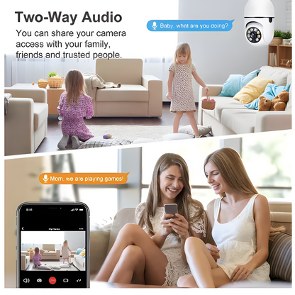 E27 Bulb Surveillance Outdoor Security Camera Automatic Night Vision Color Indoor Motion Detection Focus Zoom WiFi Camera