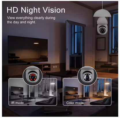 E27 Bulb Surveillance Outdoor Security Camera Automatic Night Vision Color Indoor Motion Detection Focus Zoom WiFi Camera