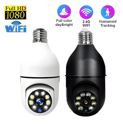 E27 Bulb Surveillance Outdoor Security Camera Automatic Night Vision Color Indoor Motion Detection Focus Zoom WiFi Camera