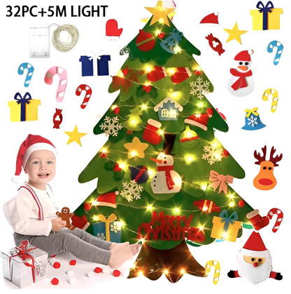DIY Felt Christmas Tree Christmas Decoration for Home Navidad 2022 New Year Christmas Ornaments Santa Claus Xmas Kids Gifts