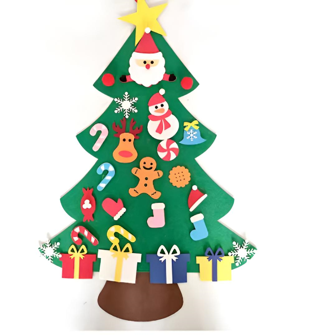 DIY Felt Christmas Tree Christmas Decoration for Home Navidad 2022 New Year Christmas Ornaments Santa Claus Xmas Kids Gifts