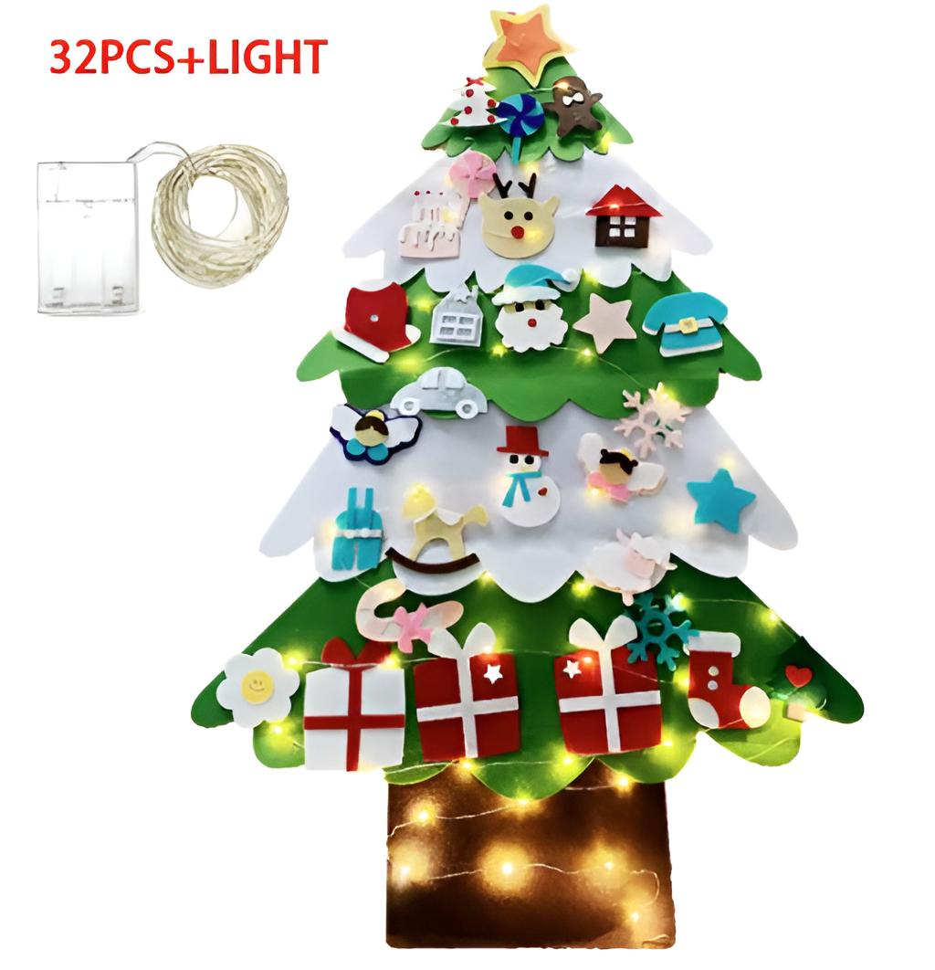 DIY Felt Christmas Tree Christmas Decoration for Home Navidad 2022 New Year Christmas Ornaments Santa Claus Xmas Kids Gifts