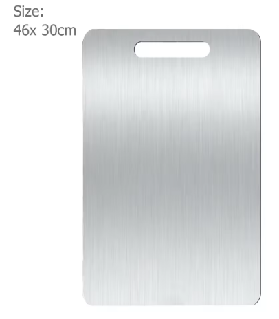 WXCOO Stainless Steel Chopping Board Kitchen Household Thickened Double Sided Fruit Cutting Board Block Kneading Dough Board