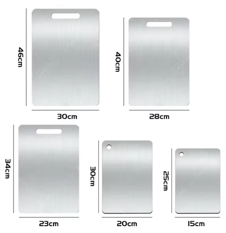 WXCOO Stainless Steel Chopping Board Kitchen Household Thickened Double Sided Fruit Cutting Board Block Kneading Dough Board