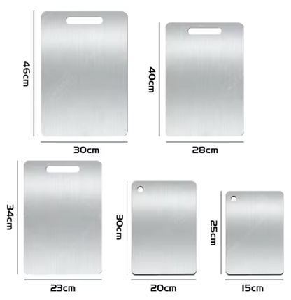 WXCOO Stainless Steel Chopping Board Kitchen Household Thickened Double Sided Fruit Cutting Board Block Kneading Dough Board