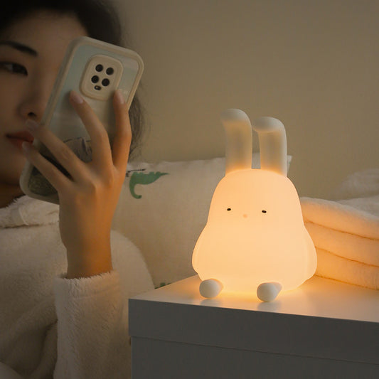Timed Warm Light Silicone Rabbit Night