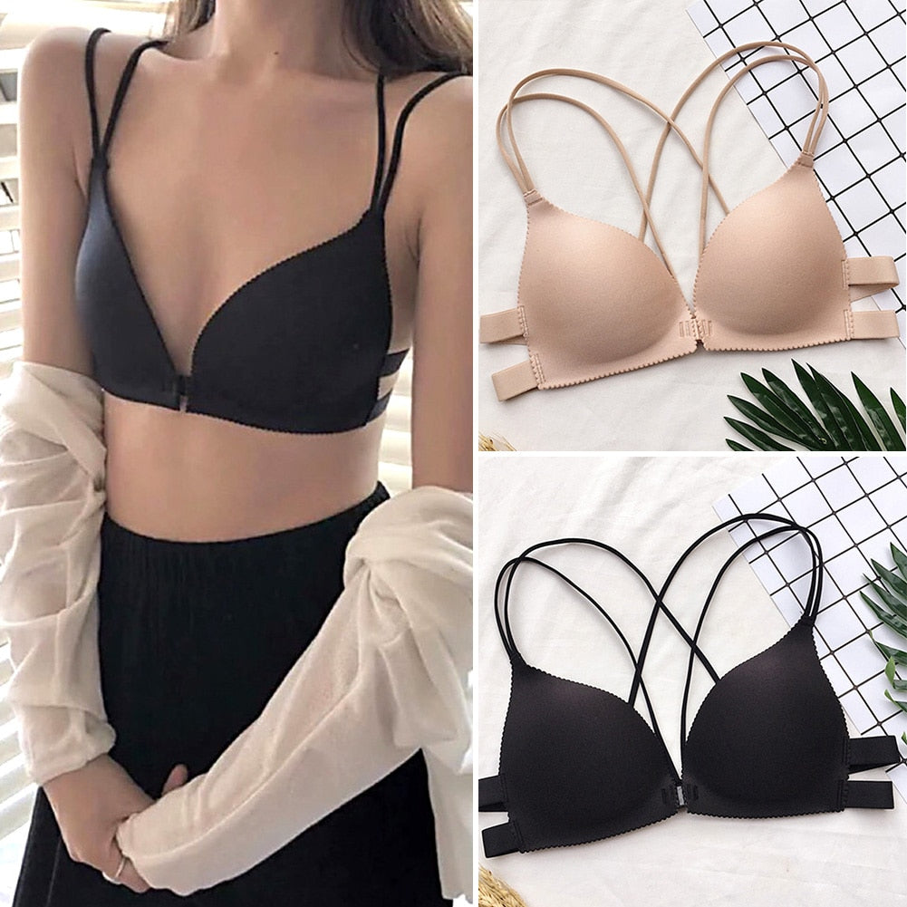 Front Closure Wire Free Fashion Bra