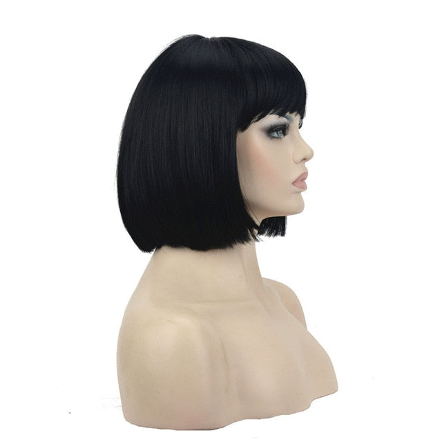 Short Straight Natural Synthetic Capless Wig