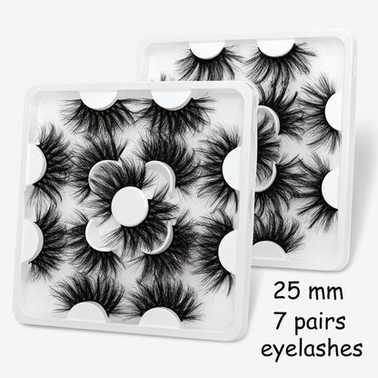 7 Pairs 3D Mink lashes 25mm False