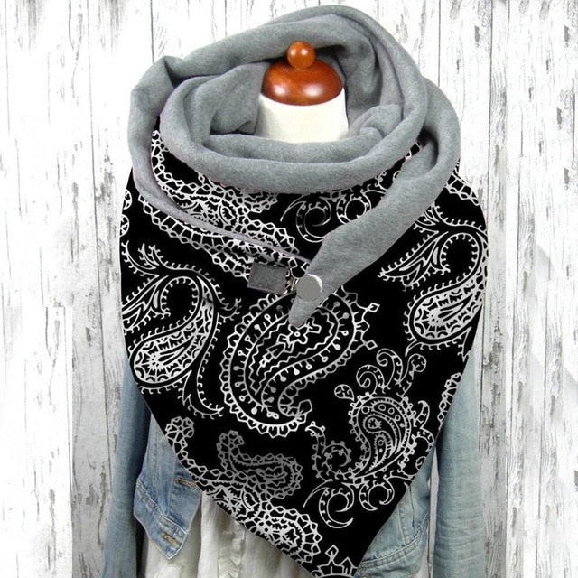 Floral Print Ethnic Scarf Women