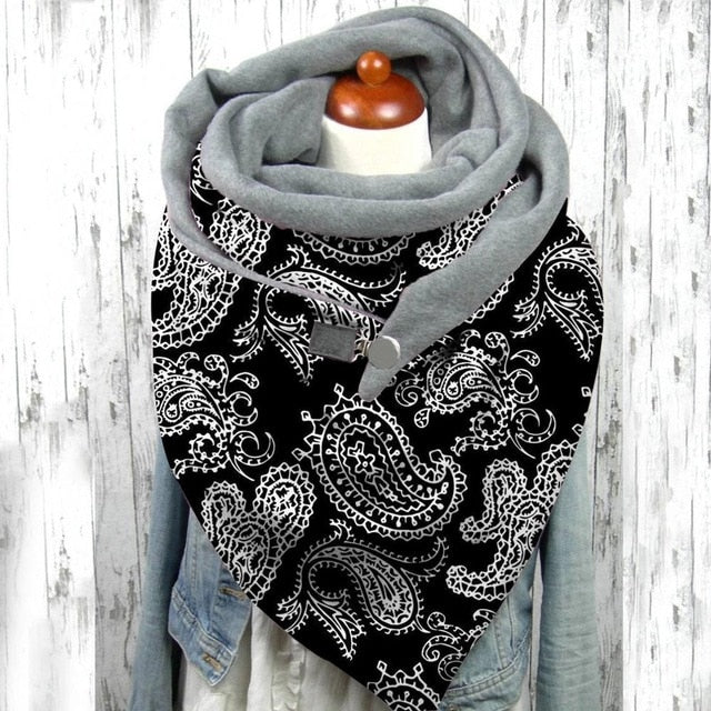 Floral Print Ethnic Scarf Women