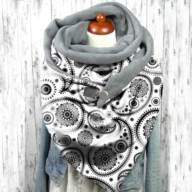 Floral Print Ethnic Scarf Women