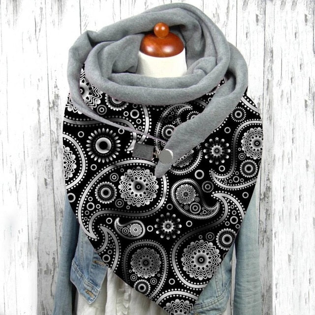 Floral Print Ethnic Scarf Women