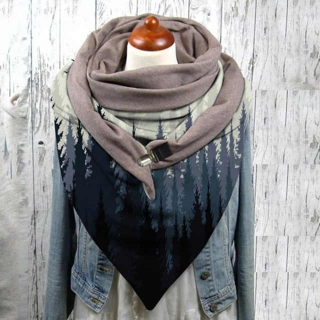 Floral Print Ethnic Scarf Women