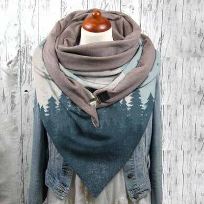Floral Print Ethnic Scarf Women