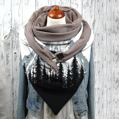 Floral Print Ethnic Scarf Women